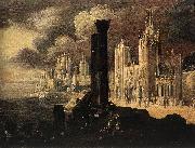 BARRA, Didier Landscape with Buildings d USA oil painting reproduction